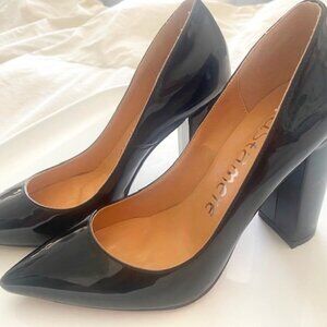 Black patent leather pointed block heels - Castamere size 6.5